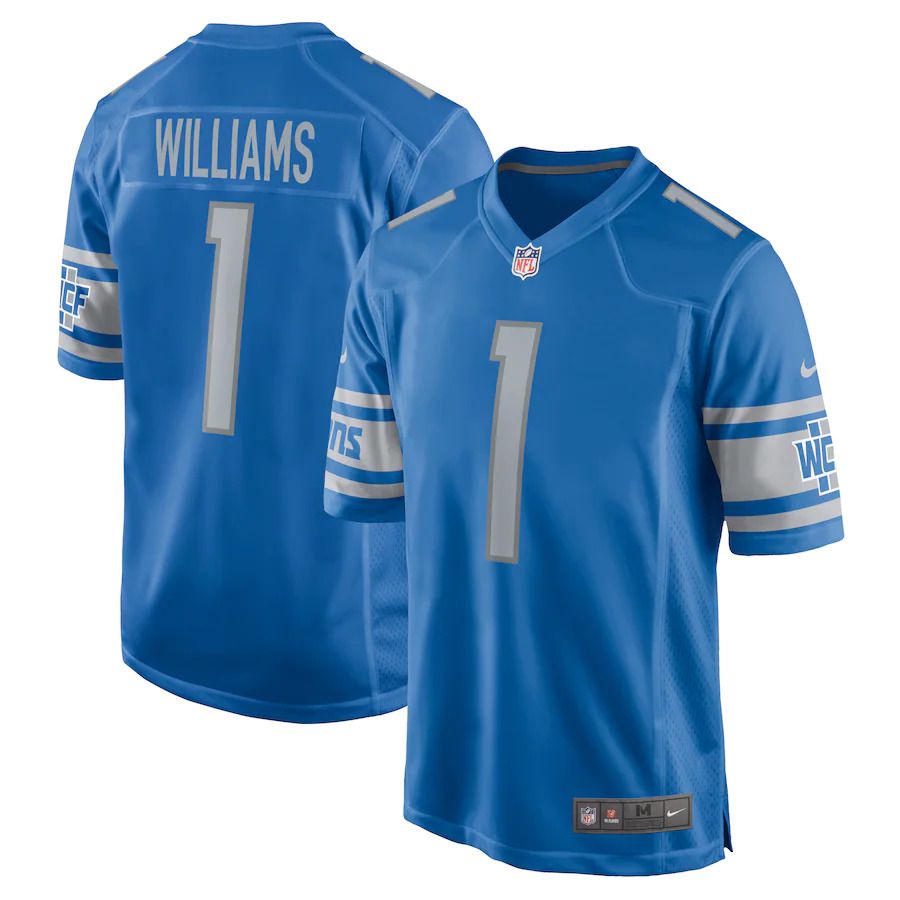 Men Detroit Lions #1 Jameson Williams Nike Blue 2022 NFL Draft First Round Pick Player Game Jersey->dallas cowboys->NFL Jersey